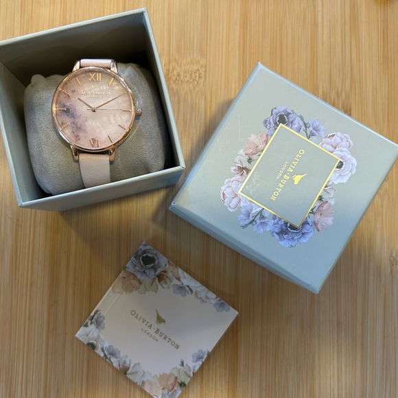 OLIVIA BURTON WATCH WITH 38MM SEMI PRECIOUS STONE FACE WITH FLORALS. - Picture 6 of 6